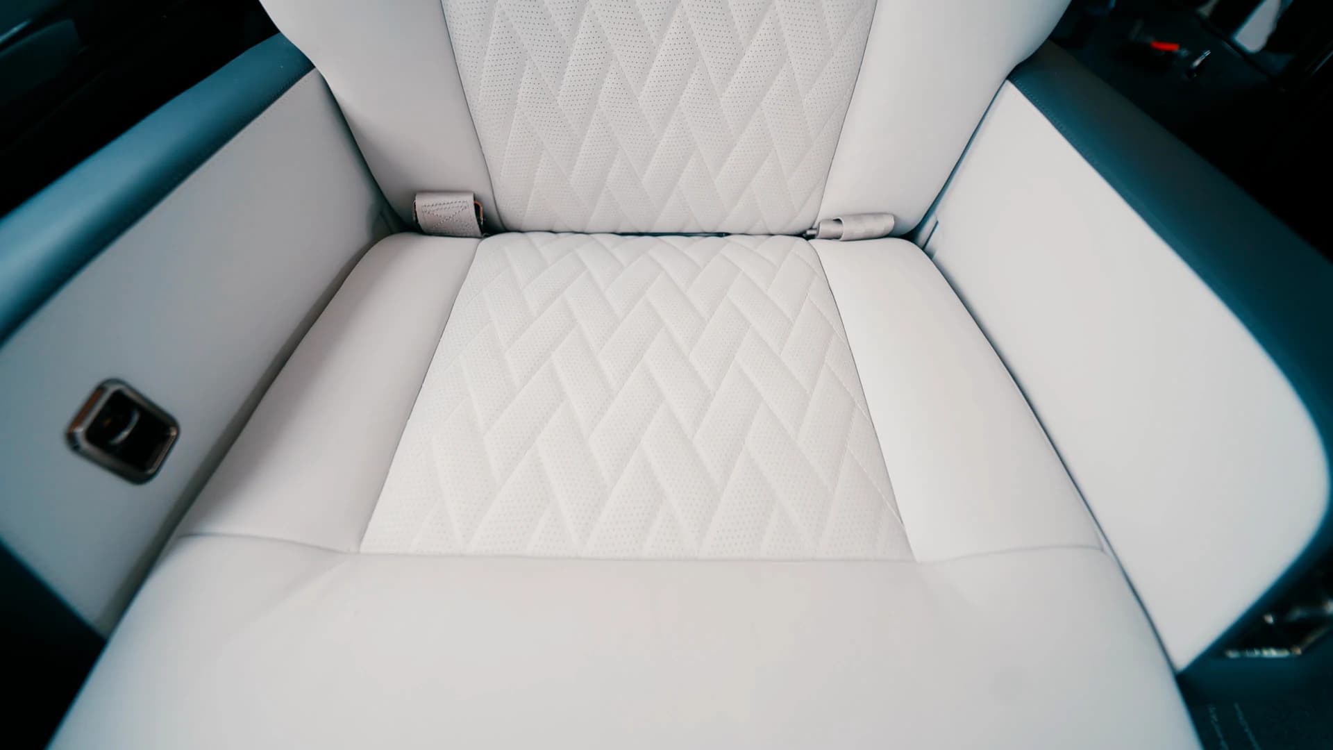 Falcon 2000 seat cushion and upholstery stitching.